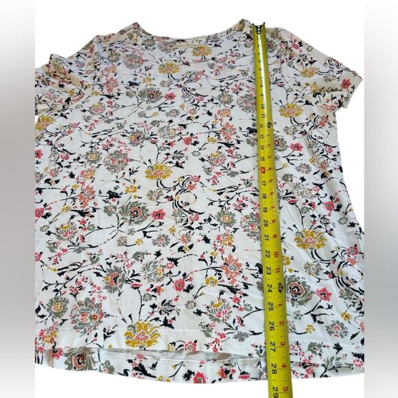 Peruvian Connection Short Sleeve Top Multicolor Floral Pima Cotton Womens XL - Picture 7 of 8